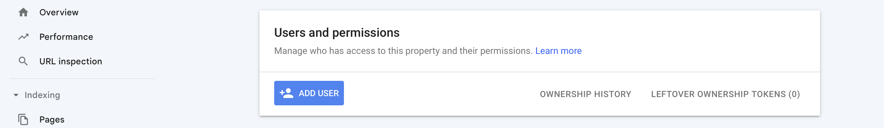 Google search user and permission